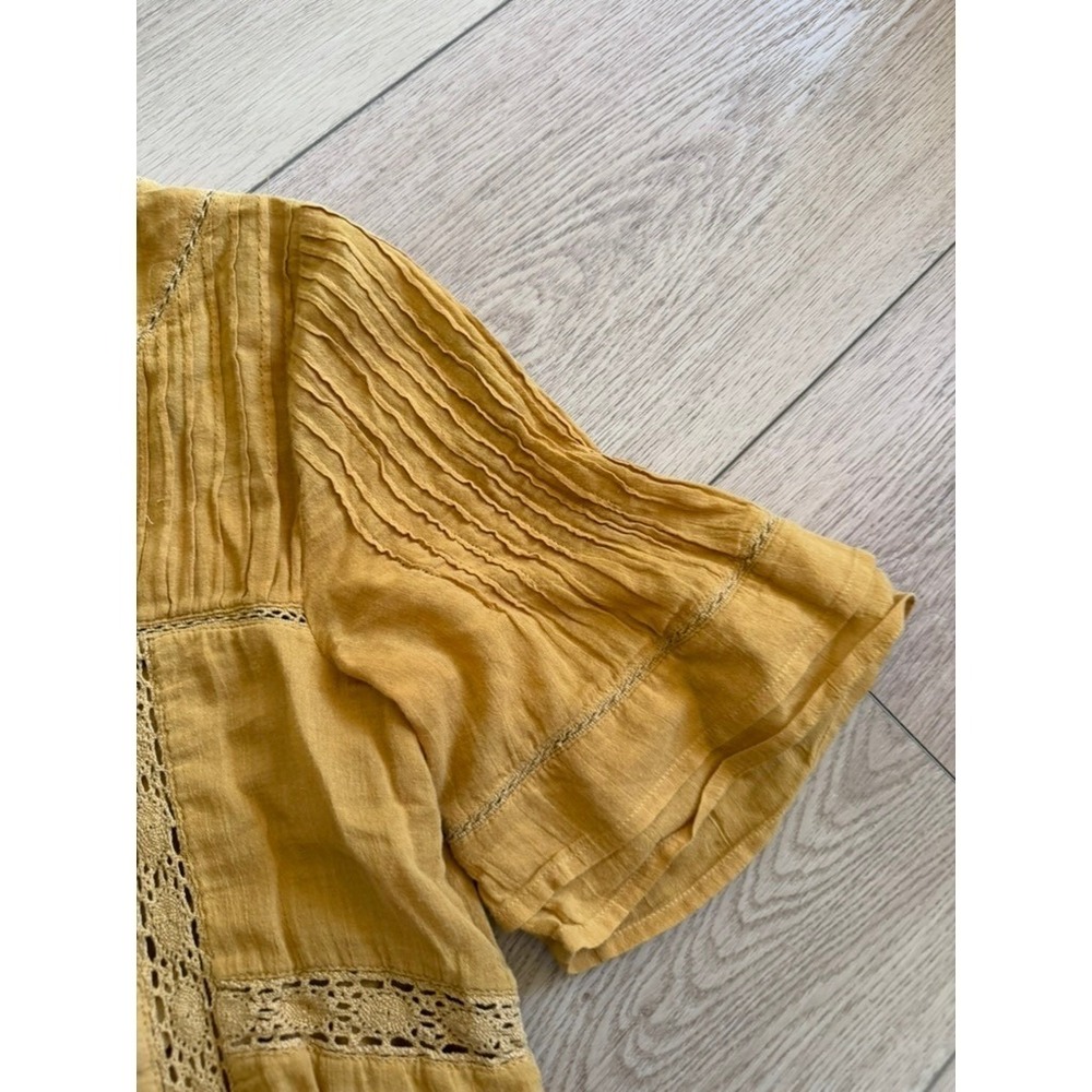 Free People Perfectly Victorian Dress Embroidered Boho Crochet Lace Trim Small - Picture 5 of 9